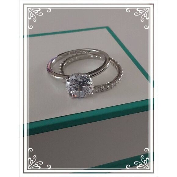 New~6.33 Ct. Round Cut Genuine Diamond Simulant Wedding/Bridal Ring Set Sz 10 - Picture 4 of 5